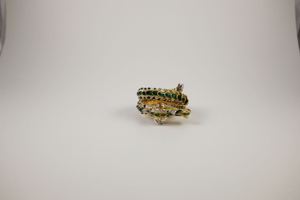 Women's Enamel Dragon Bracelet For Sale