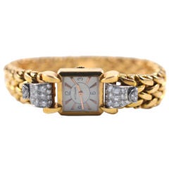 Vintage Le Coultre  Rose Gold and Diamond Bracelet Watch