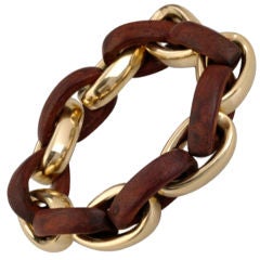 Fabulous Cherry Wood and Gold Bracelet