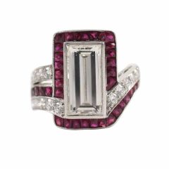 Vintage Exquisite Ruby and Diamond Ring