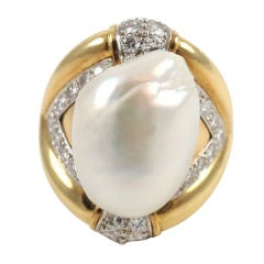 Vintage DAVID WEBB Baroque South Sea Pearl Ring