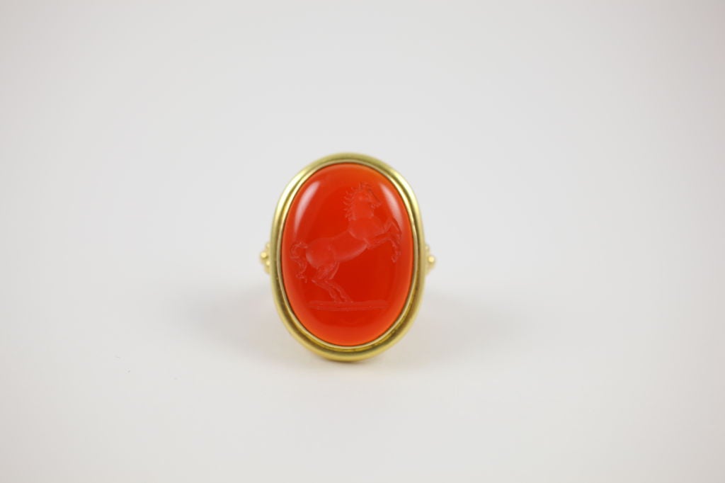 Elizabeth Locke Carnelian Intaglio Ring