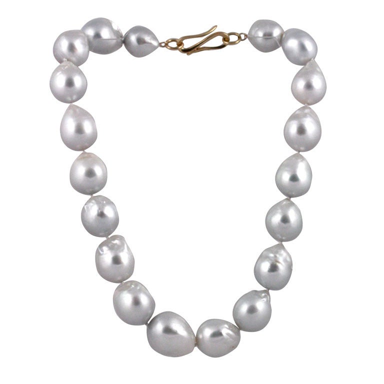 Extremely Rare Strand of Baroque South Sea Pearls For Sale