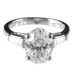 Diamond Engagement Ring GIA 2.06ct, F Color, SI1 Clarity Oval