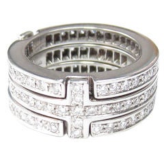 Vintage Diamond & 18kt White Gold Puzzle Band Ring