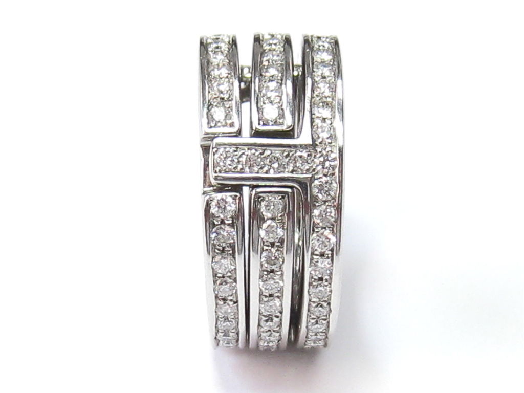 Diamond & 18kt White Gold Puzzle Band Ring