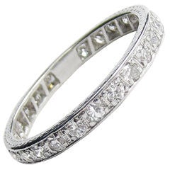 Diamond and 18kt White Gold Eternity Band