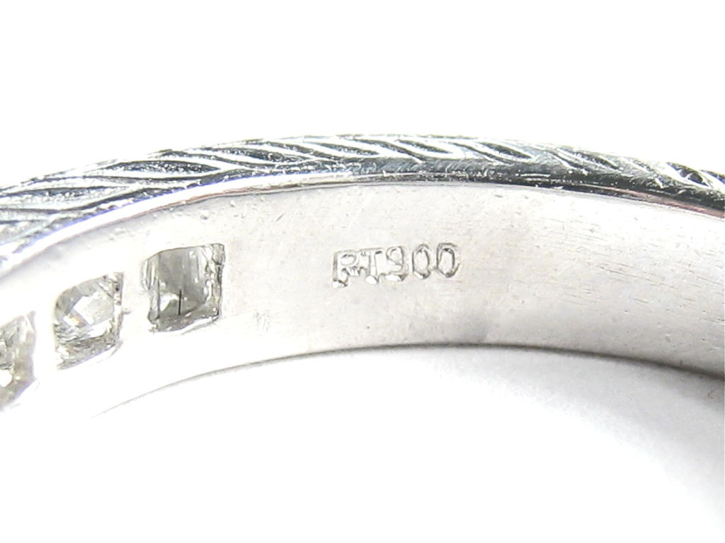 Engraved Platinum and Diamond Band