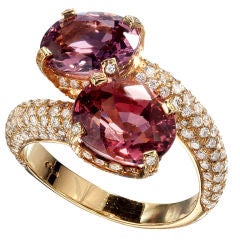 Spinel and Diamond Twin Ring