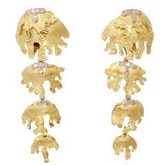 Grima Freeform Gold and Diamond Ear Clips