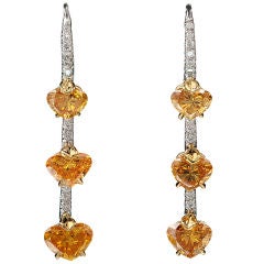 Fancy Yellowish Orange Diamond Earrings