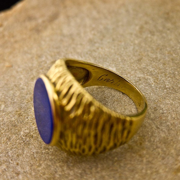Cartier Lapis Gold Ring For Sale 2