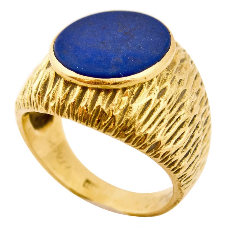 Cartier Lapis Gold Ring For Sale