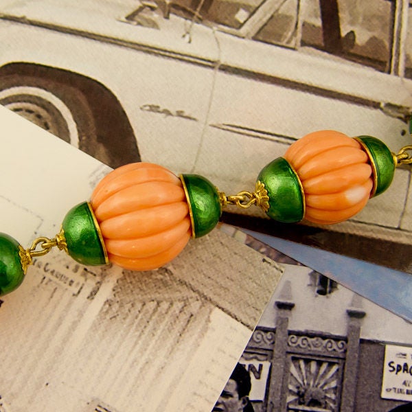 Gold Coral Bead Bracelet