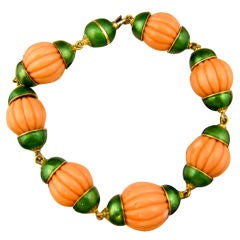 Gold Coral Bead Bracelet