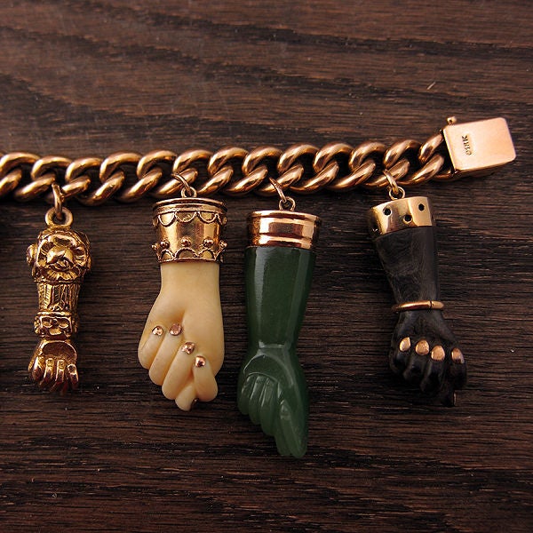 Gold Figa Charm Bracelet For Sale 1
