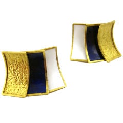Cartier Gold Enamel Earrings