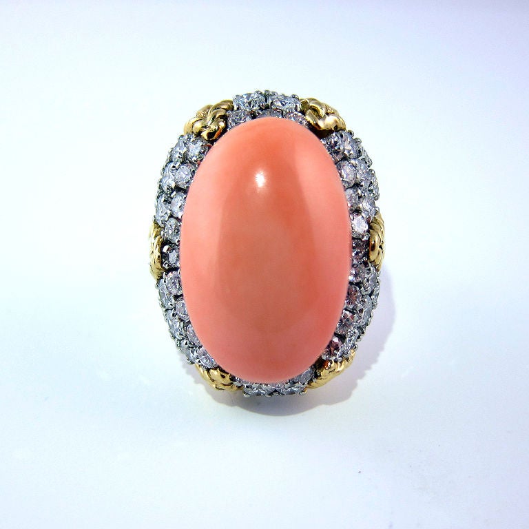 Women's VAN CLEEF & ARPELS Coral Diamond Ring For Sale