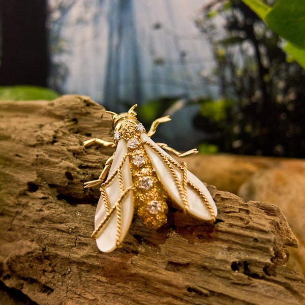 Gold and Diamond Chaumet Fly Pin