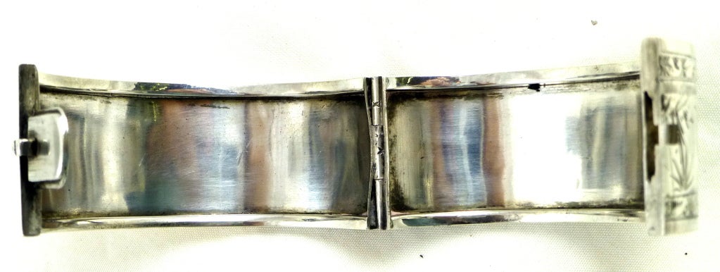 Sterling Silver Aesthetic Movement Cuff/Bangle Bracelet In Excellent Condition In New York, NY