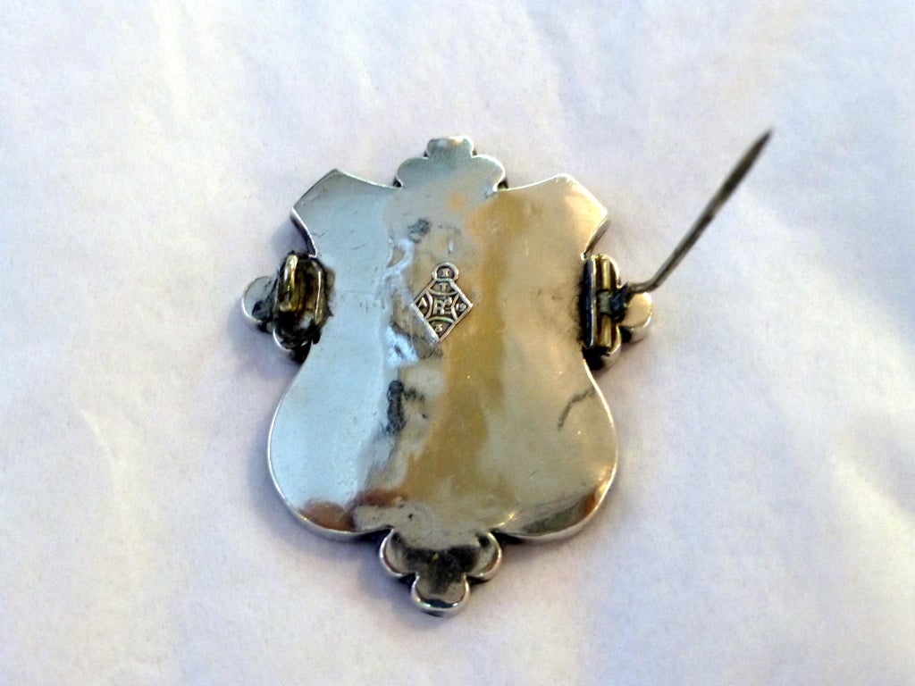 Unusual, large, sterling silver Scottish agate brooch, Scotland, year-marked for 1867. Beautiful Celtic etched work. @2