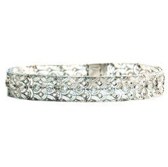 Diamond Platinum Art Deco French Bracelet