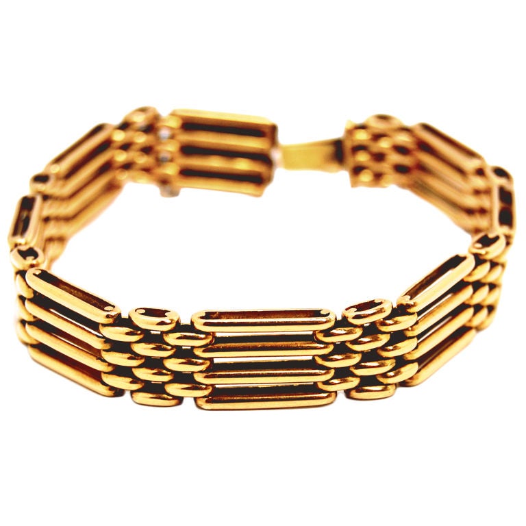 18K Yellow Gold "Gate" Bracelet For Sale