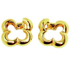 Van Cleef and Arpels 18K Gold 4 Leaf Clover Earrings