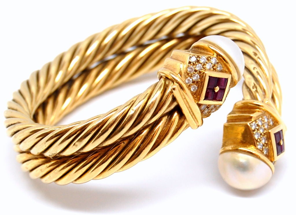 Tufenkjian Diamond and Ruby Maabe Pearl Bracelet