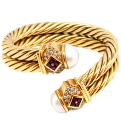 tufenkjian origin Tufenkjian Diamond and Ruby Maabe Pearl Bracelet