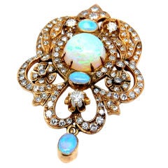 Victorian Diamond and Opal Pendant