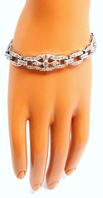 Women's Platinum and Diamond Edwardian Bracelet For Sale
