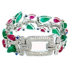 "Tutti Frutti" Ruby, Diamond, Emerald, and Sapphire Bracelet