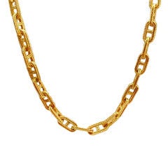 Braided Gold LInk Chain Necklace