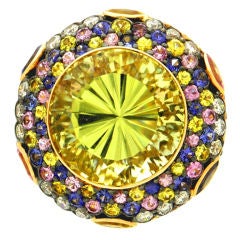 Amazing Gemstone Diamond Rose Gold Ring