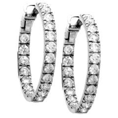 Elegant Diamond White Gold Hoops