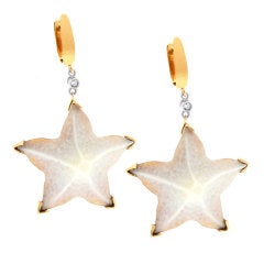 Cameo Starfish Rose Gold Earrings