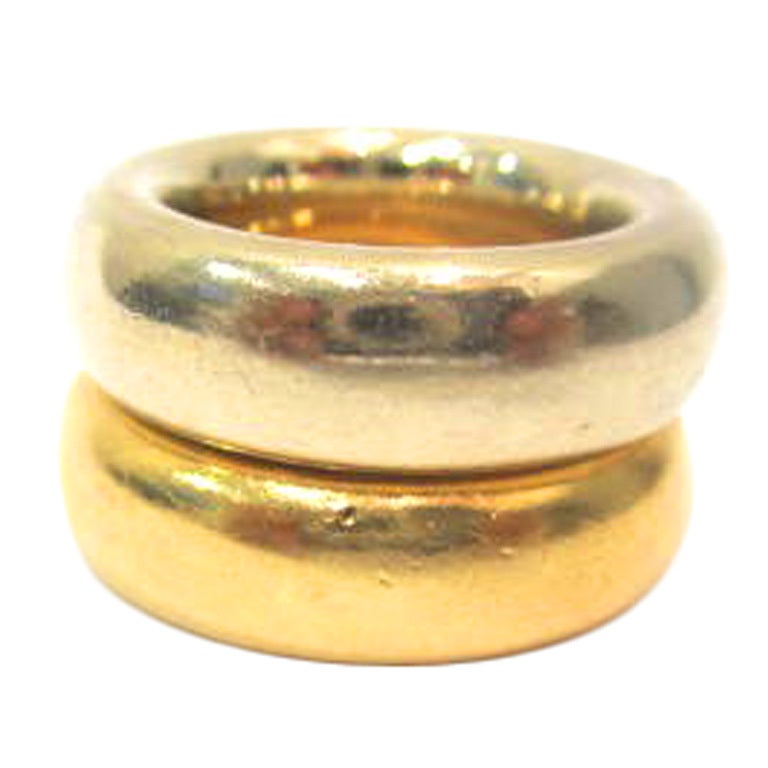 POMELLATO Yellow and White Gold Rings For Sale