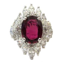 Elegant Ruby and Diamond Platinum Ring Elegant Ruby and Diamond Platinum Ring