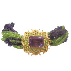 TONY DUQUETTE Amethyst and Peridot Necklace