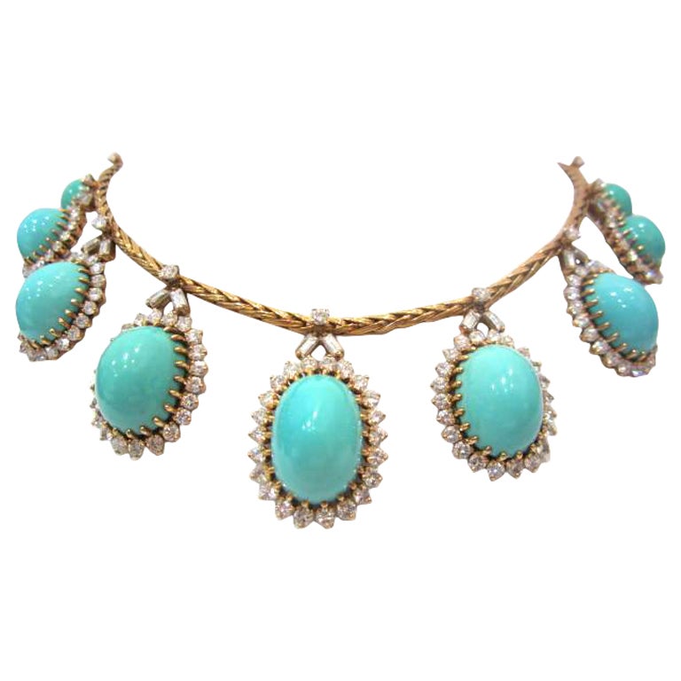 MARCHAK Paris Outstanding Turquoise and Diamond Set