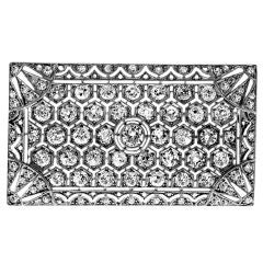 Stylish 1930's Deco Platinum Diamond Brooch