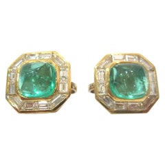 Great Emerald and Diamond Earrings and Ring Set