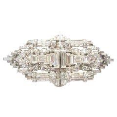 Art Deco Diamond Platinum Clips