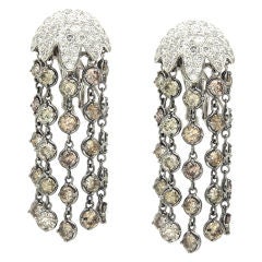 Elegant White Gold Cognac Diamond Earrings