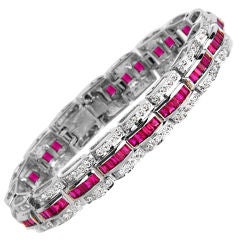 Magnificent White Gold, Ruby and Diamond Bracelet