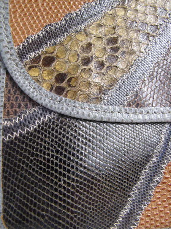 Carlos Falchi Reptile Patchwork Clutch