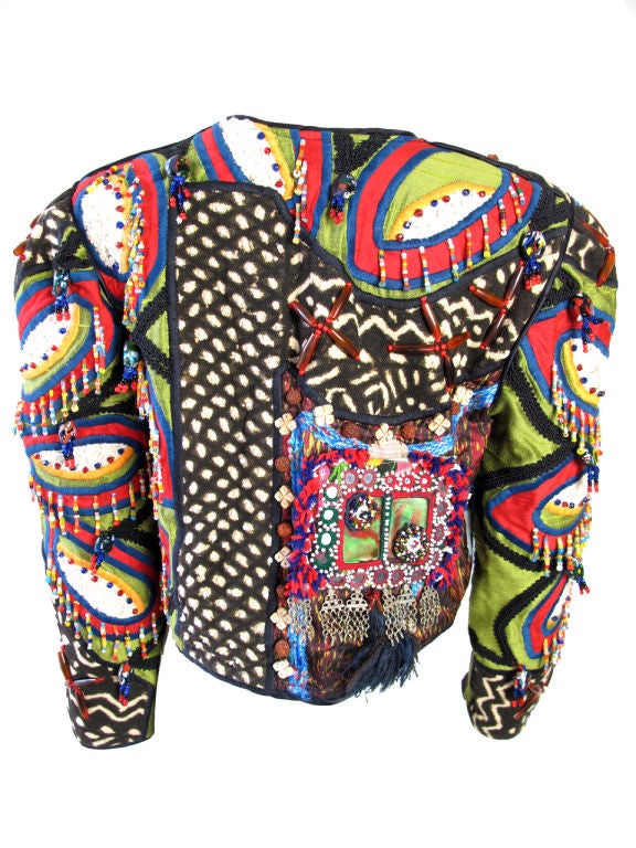 Women's Judith Roberts Patchwork and Beaded Jacket