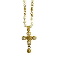 CHANEL "CC" Cross Necklace With Bell
