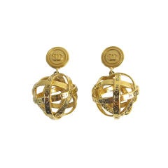 CHANEL Large Globe Earrings